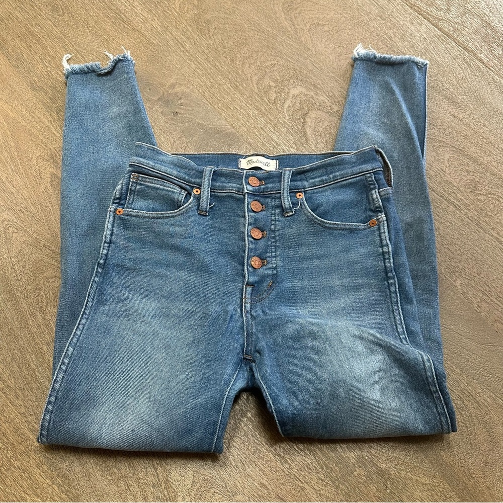 MADEWELL High-Rise Skinny Denim Jeans Raw Hem  26T